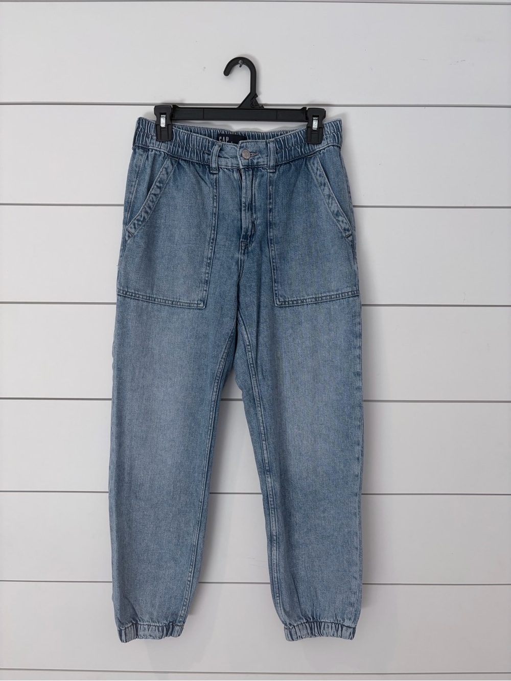 GAP Denim Jogger Jeans Small Light Wash Y2K Utility Clean Girl Core Relaxed